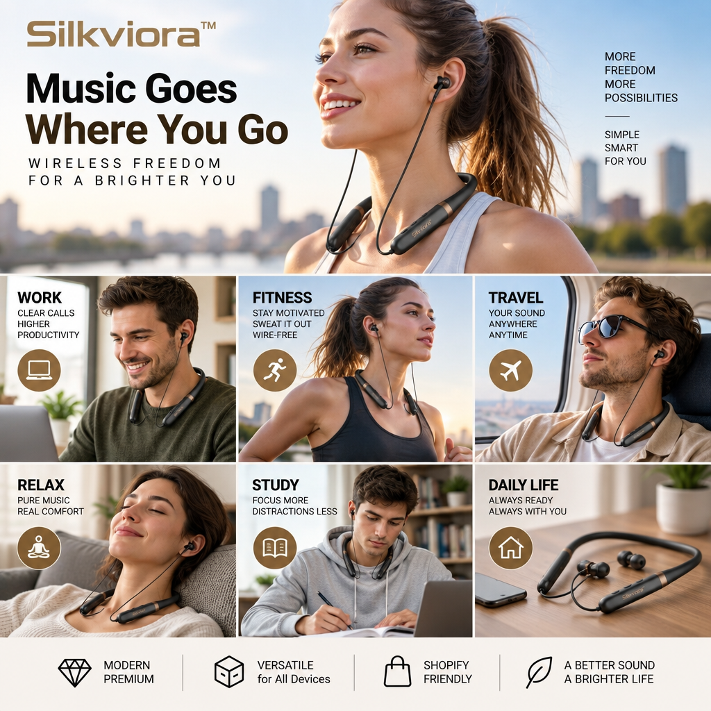 Silkviora™ DriftLoop Wireless Neckband Headphones