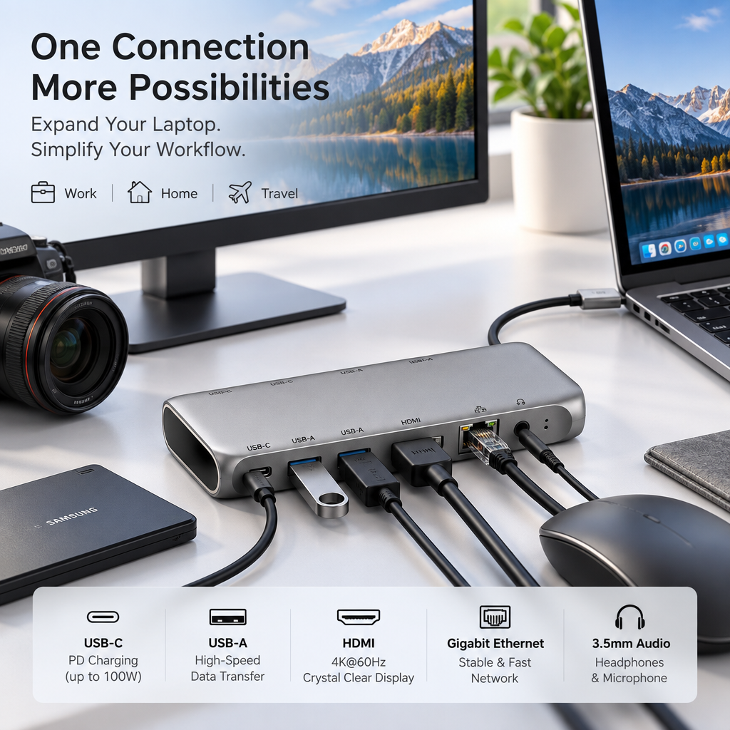 Silkviora™ PortHaven USB-C Docking Station