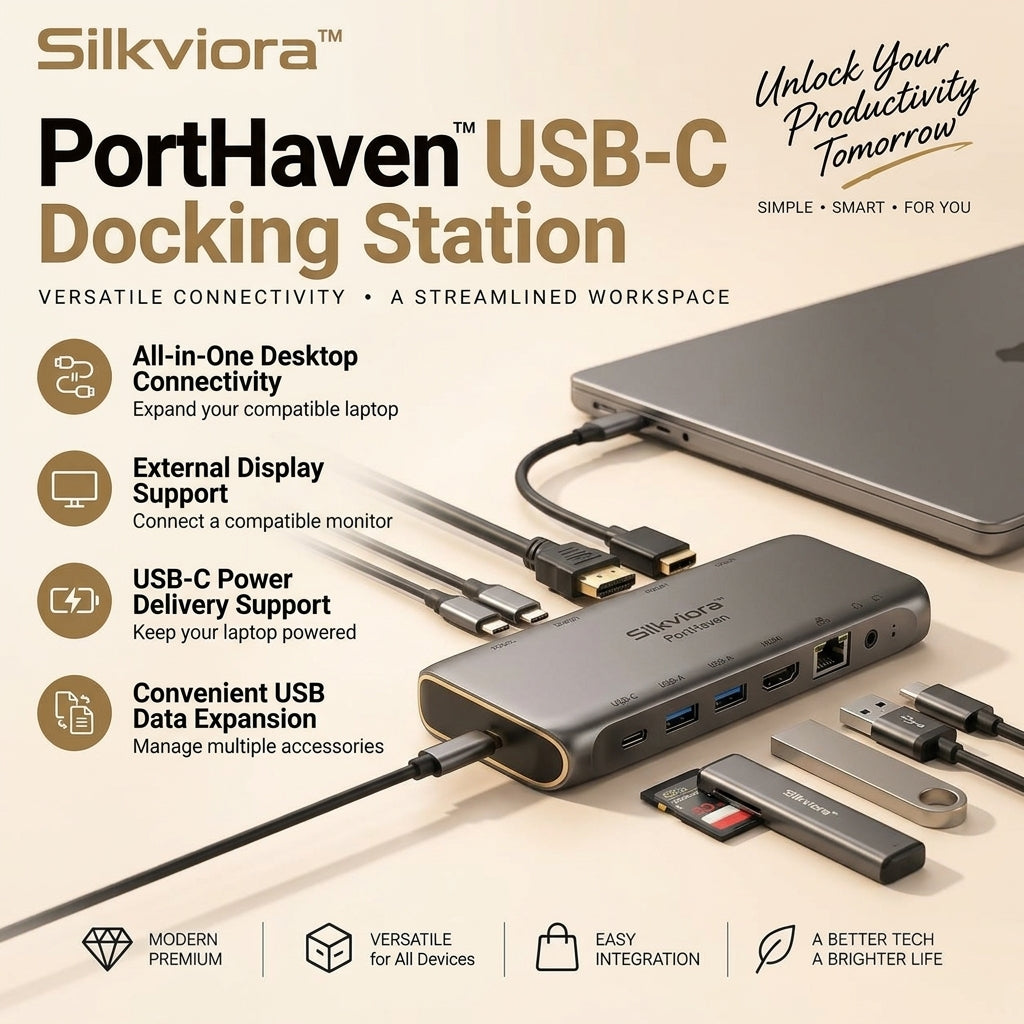 Silkviora™ PortHaven USB-C Docking Station
