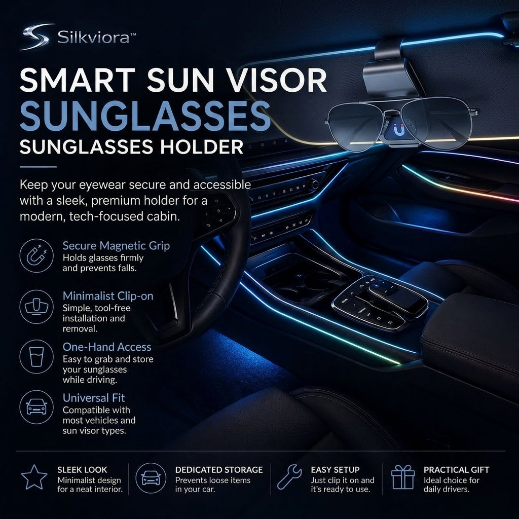 Silkviora™ Car Sun Visor Sunglasses Holder