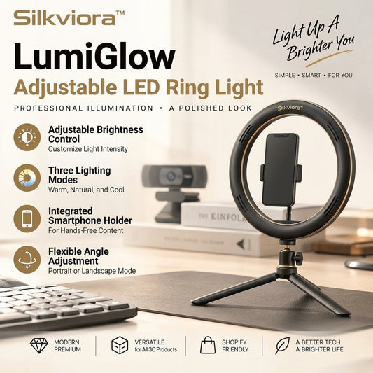 Silkviora™ LumiGlow Adjustable LED Ring Light