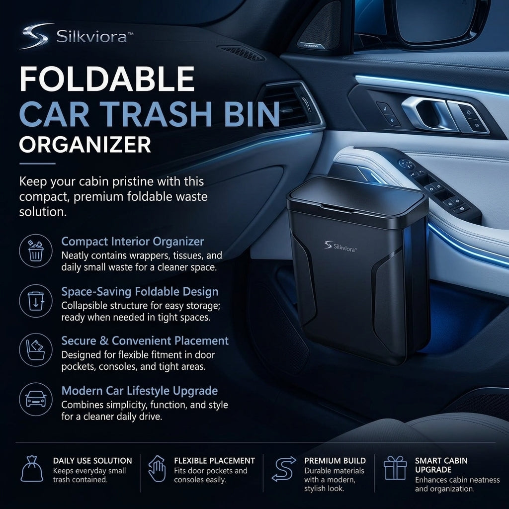 Silkviora™ Foldable Car Trash Bin Organizer